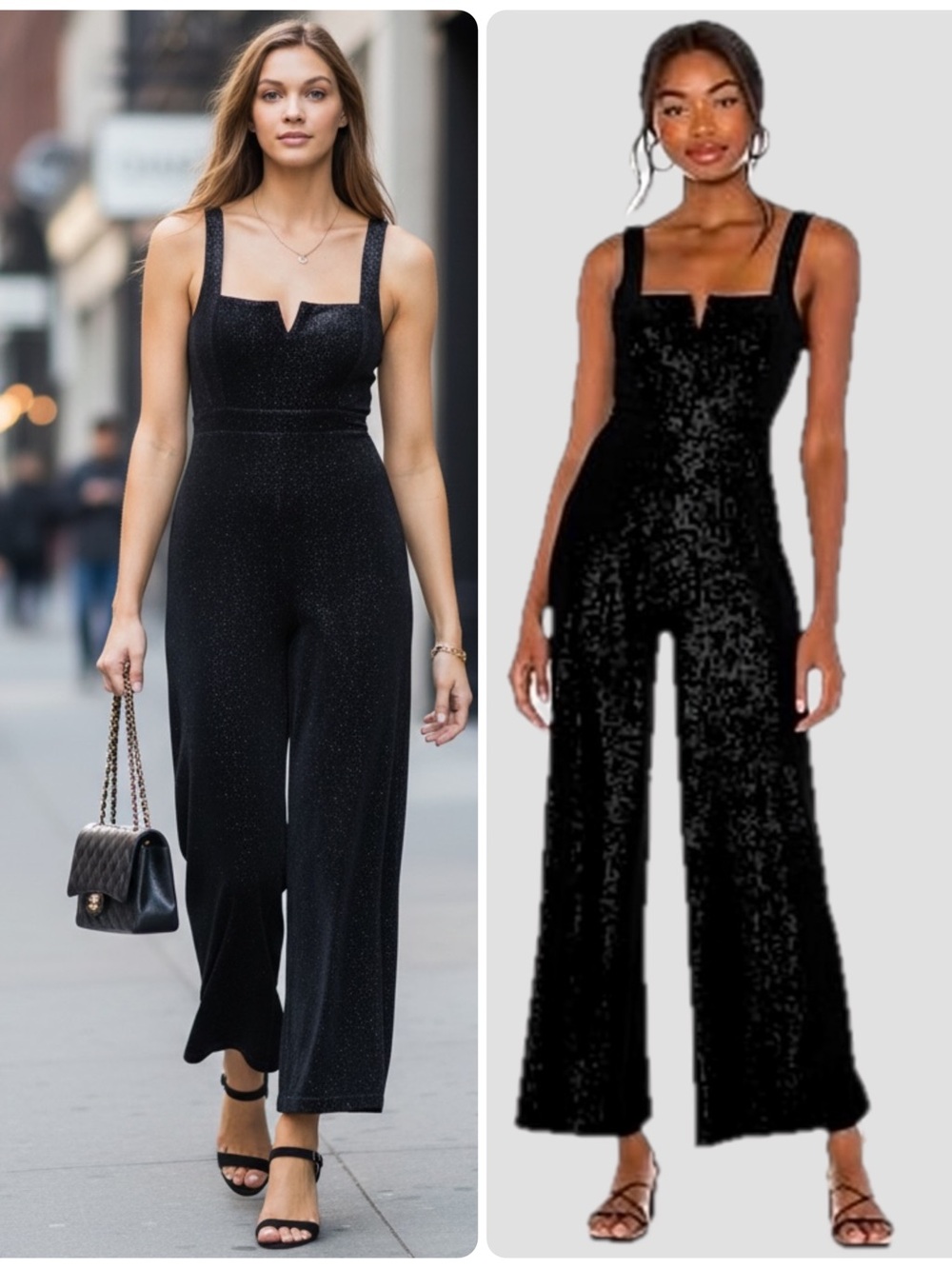 L*Space Vera Black Velvet Metallic Shimmer Thread Wide-Leg Jumpsuit NWOT $149